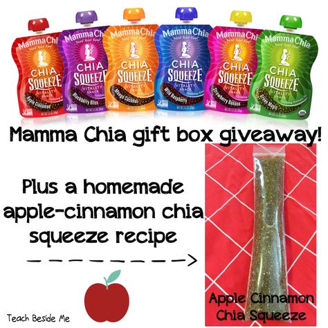 Mamma Chia- Chia Squeeze Giveaway & recipe Mamma Chia Copycat, Mama Chia Squeeze Recipe, Mamma Chia, Strawberry Snacks, Chia Seed Drinks, Chia Recipe, Chia Seed Recipes, Pouch Diy, Green Magic