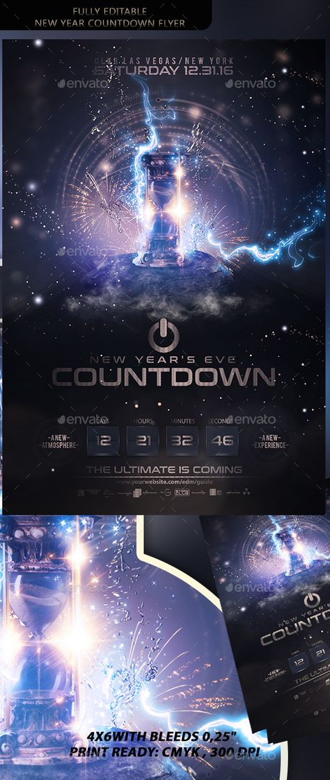 New Year Countdown Flyer New Years Eve Poster, New Year's Eve Flyer, New Year Party Flyer, New Year's Eve Countdown, New Year Countdown, Font Arial, Photo Social Media, New Years Countdown, Technology Photos