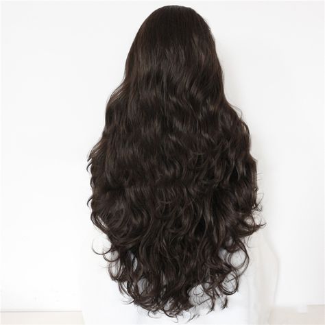 Wavy Hair Front View, Long Dark Brown Wavy Hair, Long Black Wavy Hair, Dark Brown Wavy Hair, Long Wavy Black Hair, Wavy Dark Brown Hair, Long Brown Curly Hair, Curly Dark Brown Hair, Brown Wavy Hair