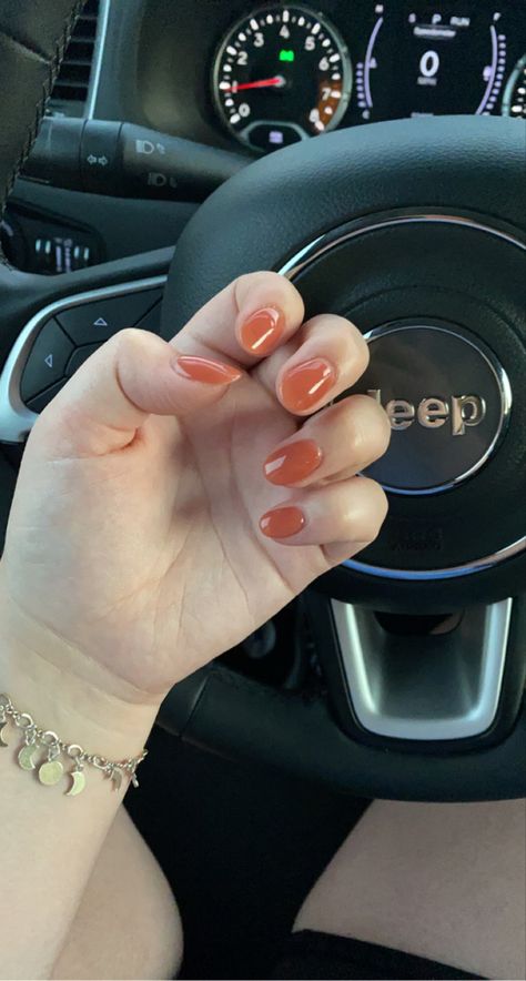 Sheer Orange Nails, Creamy Orange Nails, Nude Orange Nails, Pale Orange Nails, Short Orange Nails, Light Orange Nails, Square Gel Nails, Orange Acrylic Nails, Prom 2022