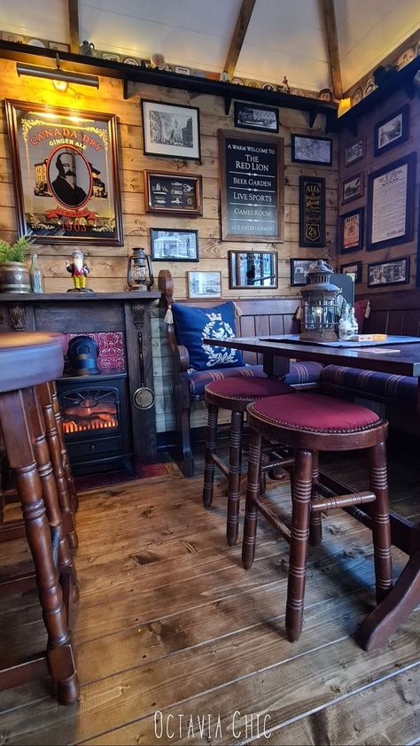 Micro Pub Interior, Man Shed Interior Ideas, Backyard Pub Shed, Shed Pub, Tavern Ideas, Home Pub Ideas, Pub Basement, Basement Pub, Backyard Pub