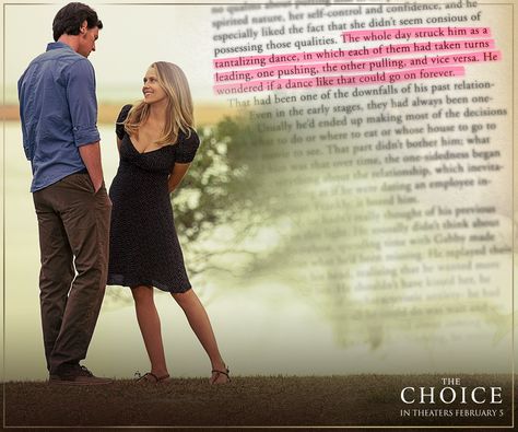 Can they stay in this moment forever? See Travis and Gabby’s love story come to life in #TheChoice - In theaters February 5! The Choice Movie Quotes, The Choice Nicholas Sparks, The Choice Movie, Books That Became Movies, Sparks Quotes, Spark Quotes, Nicholas Sparks Quotes, Nicholas Sparks Movies, Nicholas Sparks Books