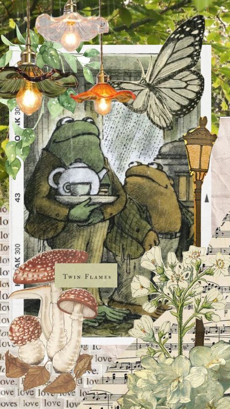 frog n’ toad!! #frogandtoad #green #moodboard #collage #aesthetics #love #lovers #aesthetic Frog And Toad Poster, Frog And Toad Wallpaper, Katniss Aesthetic, Frog Wallpaper Aesthetic, Toad Wallpaper, Frog And Toad Aesthetic, Frog Collage, Toad Aesthetic, Green Moodboard