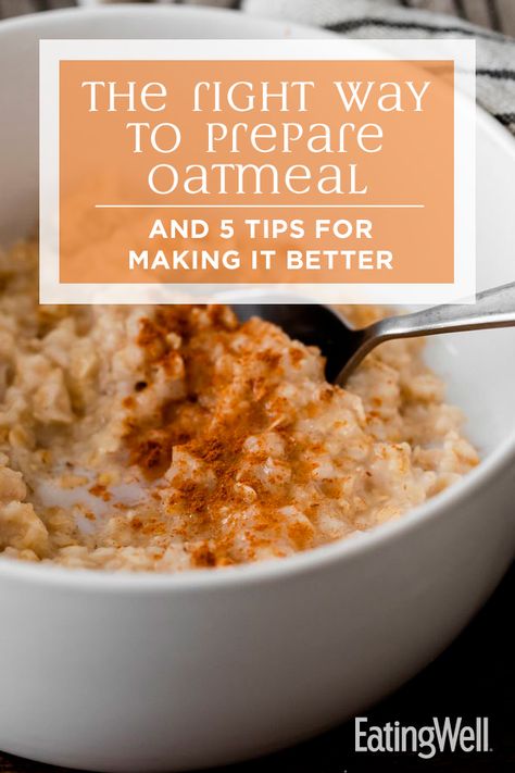 Here are cooking instructions for the most common types of oatmeal. Use these instructions to prepare 1 serving of oatmeal, or follow package directions. One serving of each type of oatmeal below is about 150 calories (prepared with water) and 4 grams of fiber. #breakfast #healthybreakfast #breakfastideas #brunchideas #healthybreakfastrecipes #breakfastideas #brunchideas #recipe #eatingwell #healthy Quick Oats Recipes Healthy Overnight Oatmeal, One Serving Oatmeal, Whole Food Oatmeal Recipes, Best Way To Make Oatmeal, Oatmeal With Water Recipes, How To Make Healthy Oatmeal, Morning Oatmeal Recipes, How To Eat Oatmeal, Cooking Oatmeal On Stove