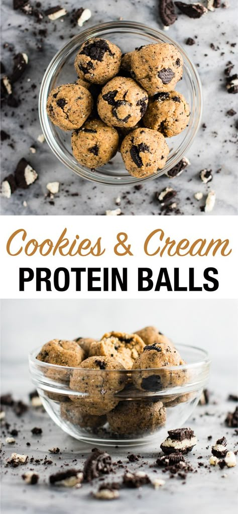 Cookies And Cream Energy Balls, Cookies N Cream Protein Powder Recipes, Cookies And Cream Protein Balls, Cookies And Cream Protein, Power Bites, Protein Energy Balls, Isagenix Cleanse, Protein Balls Recipes, Gluten Free Protein