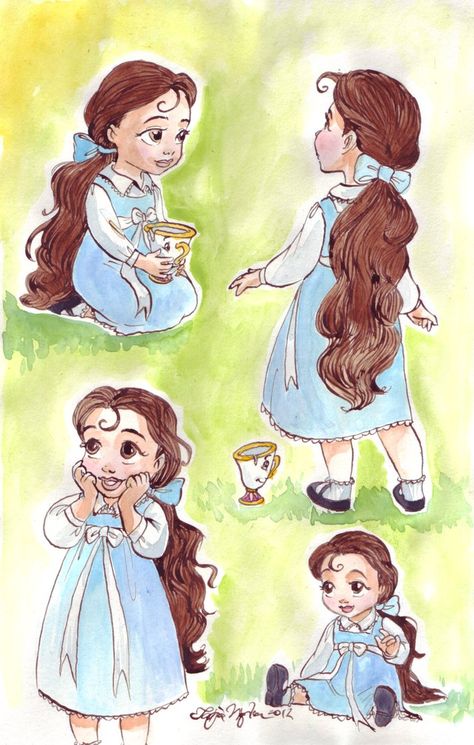 La Pequeña Bella by TaijaVigilia Deco Disney, Princesas Disney Anime, Belle And Beast, Disney Belle, Belle Beauty And The Beast, Disney Princess Belle, Prințese Disney, Watercolour Ink, Paintings Watercolor