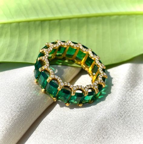 Emerald Infinity Band, Emerald Stacking Ring, Emerald Ring Band, Emerald Birthstone Ring, Emerald Eternity Ring, Emerald Band Ring, Emerald Eternity Band, Emerald Wedding Band, Rose Gold Promise Ring