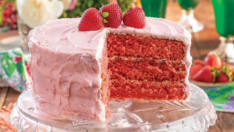 Brenda Gantt's Strawberry Cake; photo credi by: Brenda Gantt Good Morning Cake Brenda Gantt, Brenda Gnatt, Brenda Gantt Recipes, Preacher Cake, Everyday Cakes, Cooking With Brenda Gantt, Strawberry Sweets, Pineapple Cake Recipe, Coconut Cake Recipe