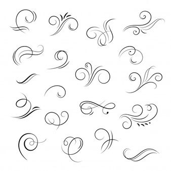 Written Fonts, Swirl Tattoo, Fonts Cursive, Ornamental Vector, Tattoo Fonts Cursive, Learn Hand Lettering, Swirly Designs, Decorative Lines, Free Hand Drawing