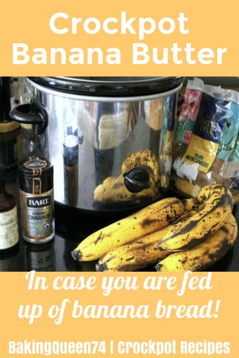 Enjoy the flavour of banana butter with this delicious and simple recipe made in your slow cooker. Banana Crockpot Recipes, Banana Bread With Pineapple, Crockpot Banana Bread, Soft Foods Diet, Banana Butter, Canning Ideas, Butter Crock, Recipes Sweet, Soft Food