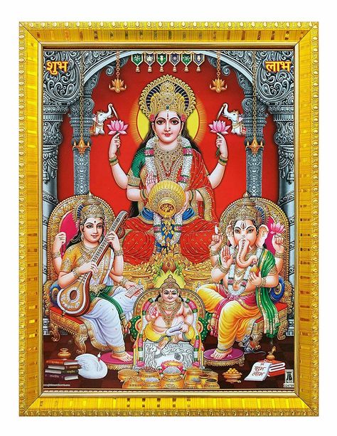 Product description Laminated Premium quality " Maa Laxmi / lakshmi / mahalaxmi ji with Ganesh ji mata Saraswati and lord Dhan kuber / Dhana kuber ji Gold coin " Poster ideal for home temple Worship & wall decor / decoration Premium Golden Frame with Dimension : 30cm x 23 cm X 1.25cm With Lamination on Poster ( so, No need of Glass ) . Lamination improving Poster appearance & also make Poster damage and waterproof About Us We are one of the leading traders and exporters from India. We ar Kuber Images Hd, Laxmi Ji Ganesh Ji Saraswati Ji, Maa Laxmi Ganesh Saraswati Ji, Laxmi Kuber Images, Kuber Laxmi Photo, Lord Kuber Wallpaper, Lord Kuber Hd Wallpaper, Dhan Laxmi Wallpaper, Laxmi Kuber Images Hd