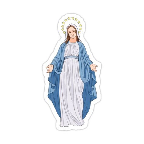 Decorate laptops, Hydro Flasks, cars and more with removable kiss-cut, vinyl decal stickers. Glossy, matte, and transparent options in various sizes. Super durable and water-resistant. Virgin Mary Catholic Kids Activities, Catholic Stickers, Mary 1, Catholic Pictures, Disney Princess Modern, All Saints Day, Catholic Kids, Disney Sticker, The Virgin Mary