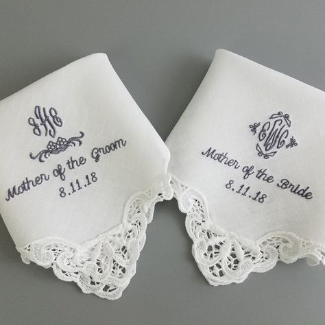 Wedding Hankerchief, Personalized Handkerchief Wedding, Embroidered Hankies, Handkerchief Wedding, Mother Of Groom, Wedding Hankies, Embroidered Handkerchief, Perfect Bride, Wedding Handkerchief