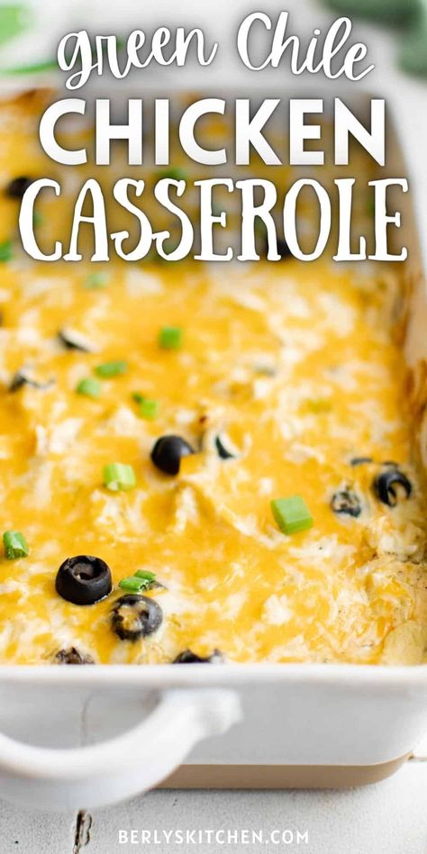 Green Chile Chicken Casserole is just what you need to start a new school semester off right! Cheesy and tangy, this casserole is made with juicy shredded chicken in a creamy tomatillo sauce over fluffy white rice. Chicken Rice Green Chili Casserole, Green Chile Chicken And Rice Casserole, Green Chili Chicken And Rice Casserole, White Chile Chicken, Green Chicken Chile, Southwest Meals, Green Chile Chicken Casserole, Chile Chicken Casserole, Chicken Burrito Casserole