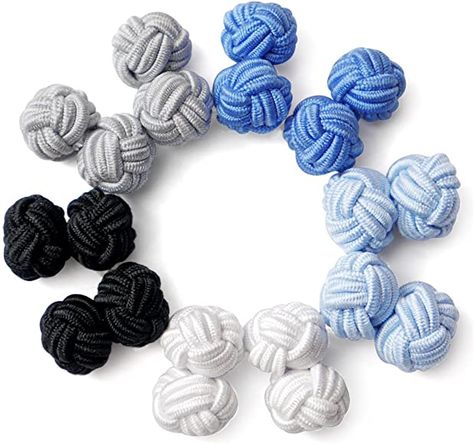 Honey Bear Silk Fabric Knot Cufflinks for Men/Women's Shirt/Dress - 5 Pairs Mens Monochrome Set (Round 9 Without Box) : Amazon.ca: Clothing, Shoes & Accessories Knot Cufflinks, Retail Bag, Gift Jar, French Cuff Shirts, Mens Cuff, Honey Bear, French Knots, Cufflink Set, French Knot