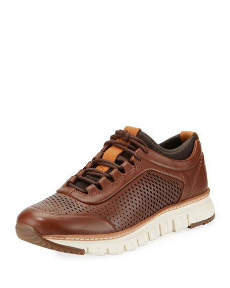 Cole Haan Sneakers, Lightweight Sneakers, Cole Haan Zerogrand, Cole Haan Men, Brown Sneakers, Perforated Leather, Sneakers Outfit, Sneakers Online, Brooks Sneaker