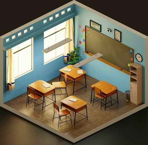 Not The Same Anymore, Lunchbox Design, Small Game Rooms, Hope Life, 3d Interior Design, Isometric Design, Simple Interior, Classroom Design, Interior Design Art