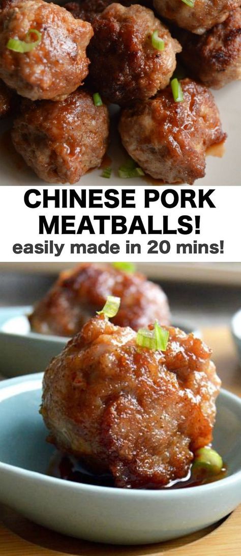 Fingerfood Recipes, Char Siew, Asian Meatballs, Daging Babi, Chinese Food Recipes, Chinese Pork, Cibo Asiatico, Mapo Tofu, Pork Meatballs