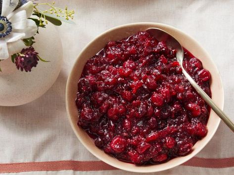 Get Jalapeno Cranberry Sauce Recipe from Food Network Best Cranberry Sauce, Easy Cranberry Sauce, Cranberry Compote, Jeff Mauro, Canned Cranberries, Canned Cranberry Sauce, Christmas Side Dishes, Cranberry Sauce Recipe, Cranberry Sauce Homemade