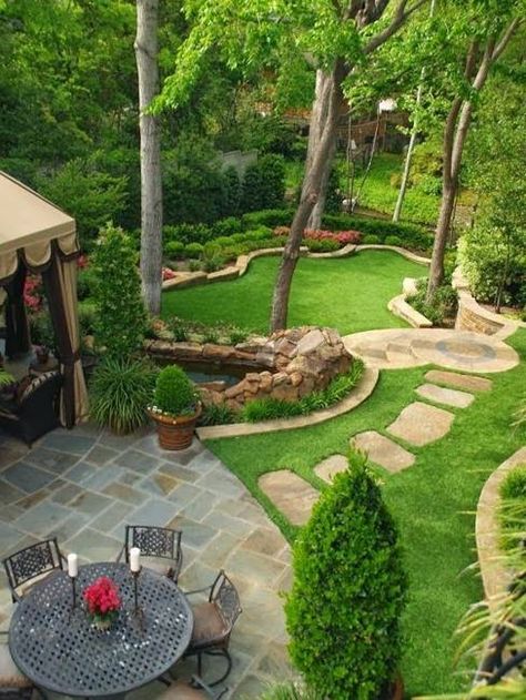 25 Inspiring Backyard Ideas and Fabulous Landscaping Designs Ideas Bookmark, Design Per Patio, Large Backyard Landscaping, Desain Lanskap, Large Backyard, Have Inspiration, Landscape Plans, Backyard Garden Design, Diy Landscaping