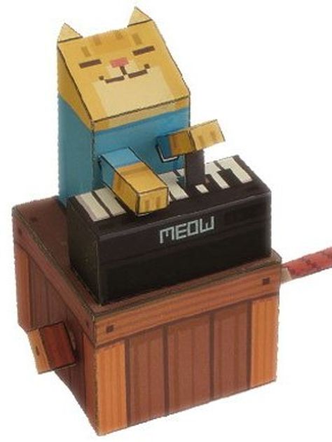 Papercraft Keyboard Cat Keyboard Cat, Cats Meowing, Paper Toy, Diy Papier, Seni Origami, Paper Animals, 3d Paper Crafts, Advent Calendars, Animal Masks