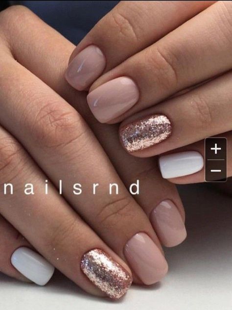 Blush nails, rose gold nails Pink Shellac, Rose Gold Nails, Super Nails, Shellac Nails, Nagel Inspo, Neutral Nails, Short Acrylic Nails, Gold Nails, Cute Acrylic Nails