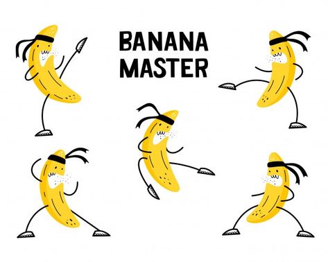 Banana Animation, Banana Character, Banana Art, Food Cartoon, Vector Food, Character Cartoon, Sports Day, Healthy Meals For Kids, Graphic Editing