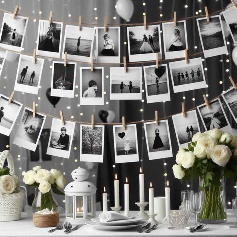 37 Best Black And White Party Decorations Ideas » HomeDecorFull Gray And Black Party Decorations, Black And White Tea Party Decor, White Bday Decorations, Black And White Elegant Party Decor, 18th Bday Ideas Decor, Black And Silver 40th Birthday Ideas, Birthday Polaroid Pictures Party Ideas, Black And White Theme Birthday Party, Dinner Party Backdrop