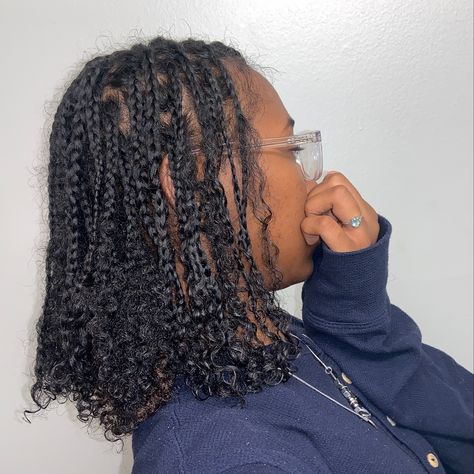 Natural Plaited Hairstyles For Black Women, Braids W Natural Hair, Braidhairstyle Black Women, Medium Braids Natural Hair, Bohemian Knotless Braids Natural Hair, Natural 4c Braids, Natural Curly Protective Hairstyles, No Weave Protective Styles, Natural Braided Hairstyles Real Hair