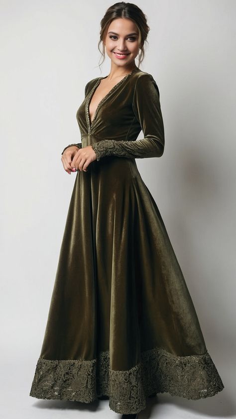 Discover elegant velvet dress ideas in various designs from long black and blue to vintage green and red Find outfit inspiration for the latest trends including long sleeve and pink velvet dresses Velvet Dress Ideas, Elegant Velvet Dress, Slavic Style, Long Velvet Dress, Pink Velvet Dress, Velvet Evening Dress, Velvet Dress Designs, Long Sleeve Velvet Dress, Velvet Dresses