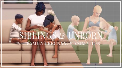 Sims 4 Pregnant Family Poses, Sims 4 Birthing Center, Sims 4 Pregnancy Announcement Poses, Sims 4 Animations Cc, Sims4 Family, Sims 4 Pregnancy Poses, Pregnant Sims, Sims Infants, Sims 4 Animations