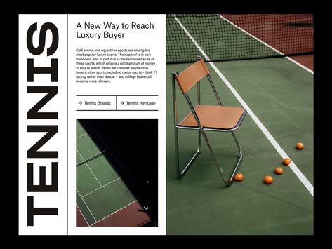 Luxury Sports — Tennis Layout by Marko Cvijetic on Dribbble Design De Configuration, Mise En Page Web, Poster Grafico, Mises En Page Design Graphique, Typographie Inspiration, Magazine Layout Design, Plakat Design, Design Editorial, Publication Design