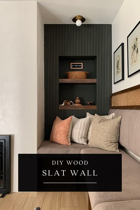 Looking to add a rustic touch to your home decor? Check out this easy-to-follow tutorial on how to install a DIY Wood Slat Wall! With just a few simple tools and materials, you can create a stunning feature wall that's sure to impress. Follow along as we guide you through the steps, from selecting your wood to securing it to the wall. Diy Wood Slat Wall, Basement Ideas For Kids, Kids Basement Ideas, Ideas Animal Crossing, Kids Basement, Wood Slat Wall, Game Room Ideas, Wood Accent Wall, Wood Panel Walls