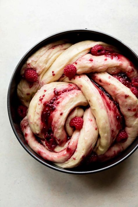 Raspberry Danish, Twist Bread, Raspberry Bread, Homemade Bread, A Bowl, Just Desserts, Granola, Sweet Recipes, Cooking And Baking