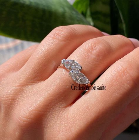 Engagement Ring East West, Diamond Rings With Price, Moissanite Wedding Ring, Etsy Wedding Rings, Sparkling Rings, Moissanite Wedding Rings, Moissanite Jewelry, East West, Moissanite Ring