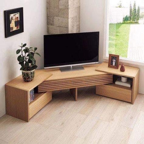 Tv Room Furniture, Tv Unit Furniture Design, Corner Tv Unit, Tv Unit Furniture, Wall Tv Unit Design, Desain Furnitur Modern, Living Room Tv Unit Designs, Living Room Tv Unit, Pallet Sofa