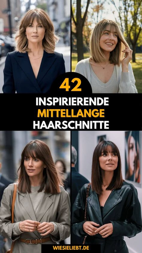 42 Inspirierende mittellange Haarschnitte mit Pony für jede Gesichtsform und jeden Stil Long Bob Mit Pony, Ebook Reader, Long Bob, Bangs, Hair, Beauty, Quick Saves