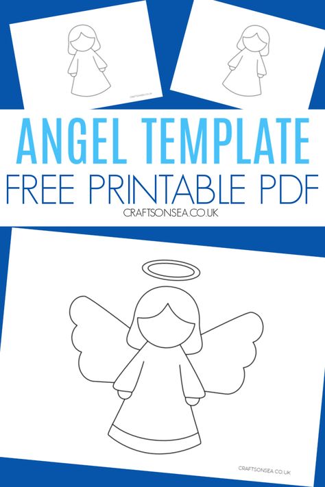 Free Angel Template (Printable PDF) Free Printable Angels, Christmas Angel Sunday School Lesson, Free Printable Angel Template, Christmas Angel Template Free Printables, Printable Angel Template, Kids Angel Craft, Easy Angel Craft, Angel Crafts For Toddlers, Preschool Angel Crafts