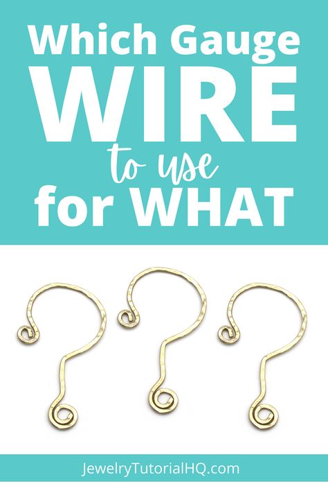 There usually is a good reason why certain wire sizes are used for certain jewelry projects. If you’re a wire working newbie this is a great place to start to avoid some of the typical beginner’s trial and error frustrations. #jewelrymaking #diyjewelry #wirejewelrytips Wire Jewelry Diy Tutorial, Easy Jewelry Making Ideas, Wire Shapes, Jewelry Hacks, Wire Jewelry Patterns, Wire Wrap Jewelry Designs, Hardware Jewelry, Wire Wrapped Jewelry Diy, Wire Jewelry Making