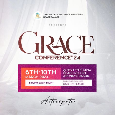 Grace conference 2024 flyer designed by Oppomence graphics, contact us on 0247369275 Conference Flyer Design Ideas, Church Graphics Design, Church Fliers Design, Anticipate Flyer Design, Church Flyer Design Ideas, Creative Church Flyer Designs, Church Conference Flyer Design, Church Flyer Design Background, Church Design Flyer