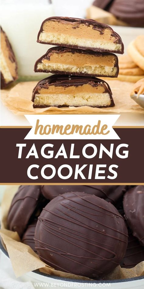 Cosmic Cookies, Tagalong Cookies, Cookie Base, Peanut Butter Filling, Cookies Recipes, Lost 100 Pounds, Chocolate Coating, Copycat Recipe, I Quit