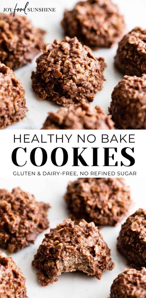 Healthy No Bake Cookies, Healthy No Bake, Healthy Sweet Snacks, Healthy Cookie Recipes, Chocolate Peanut Butter Cookies, Healthy Sweet Treats, Healthy Deserts, Bake Cookies, Healthy Sweets Recipes