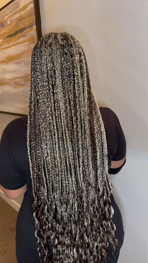 Shades Of Blonde Braids, Bohemian Knotless Braids, Brown Box Braids, Bohemian Knotless, Braiding Hair Colors, Braids Long, Blonde Box Braids, Big Box Braids Hairstyles, Colored Braids