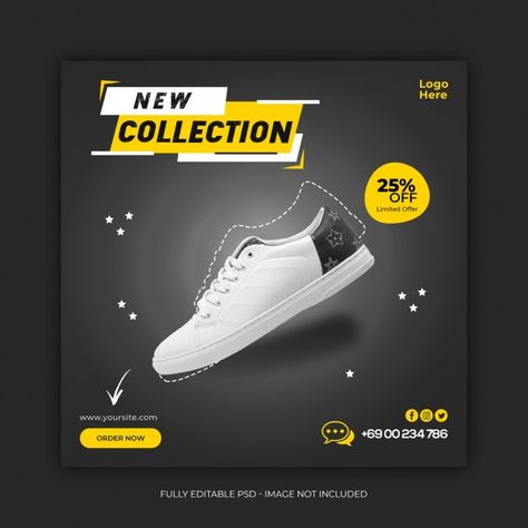 New collection shoes social media banner... | Premium Psd #Freepik #psd #banner #sale #social-media #home Shoes Banner Design, Shoes Banner, Typography Ads, Instagram Story Ads, Social Media Branding Design, Portfolio Template Design, Product Promotion, Banner Ads Design, Marketing Concept