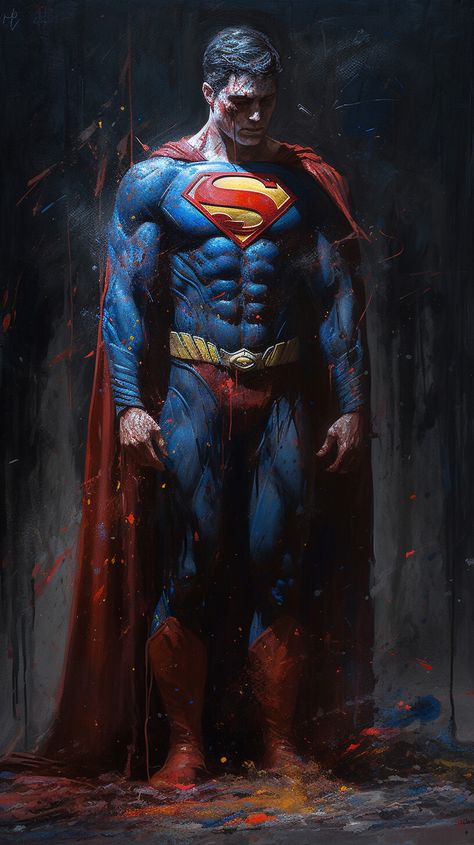 Superman Oil Painting , on ArtStation at https://www.artstation.com/artwork/dKylYW Superman Gifts, Superman Artwork, Dc Superman, Superman Wallpaper, Drawing Superheroes, Oil Painting Digital, Foto Top, Superman Man Of Steel, Superman Art