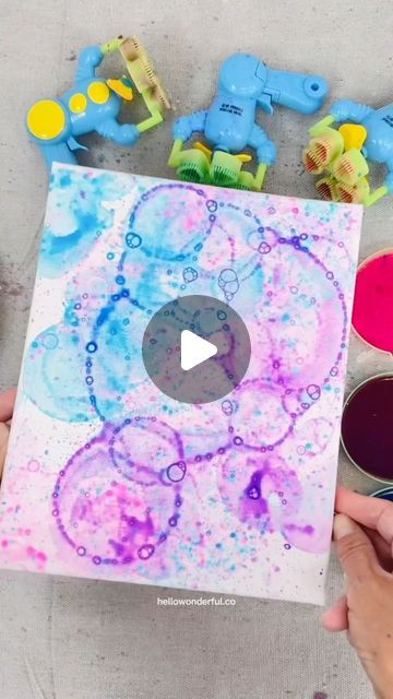 Paint With Bubble Wrap, Bubble Painting On Canvas, Bubble Painting For Kids, Bubble Art For Kids, Painting Ideas For Teens, Toddler Painting Ideas, Kids Painting Activities, Bubbles Painting, Art Gala