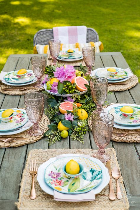 Beautiful Citrus Outdoor Table Setting : Summer Brunch Table Birthday Lunch Table Decoration, Summer Brunch Table Setting, Garden Lunch Table Setting, Outdoor Lunch Table Setting, Lunch Table Decoration, Lunch Table Decor, Outdoor Brunch Table Setting, Table Setting Summer, Garden Breakfast