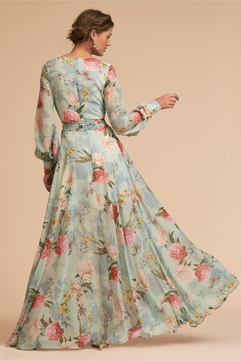 Floral Long Dresses, Roses Fashion, Gigi Dress, Floral Print Gowns, Western Gown, Eva Dress, Anthropologie Wedding, Yumi Kim, Mob Dresses