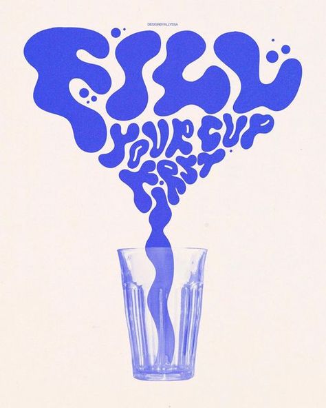 Cool Type Design, Liquid Typography Design, Water Graphic Design Poster, Liquid Design Graphic, Swirly Typography, Liquid Lettering, Liquid Graphic Design, Hand Drawn Type Poster, Wellness Graphics