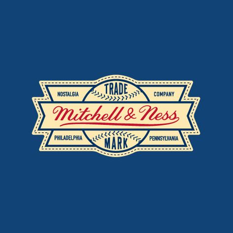 Mitchell and Ness logo Baseball Logo, Baseball Design, Retro Logos, Professional Logo Design, Vintage Typography, Badge Design, Minimalist Logo Design, Logo Mark, Logo Concept